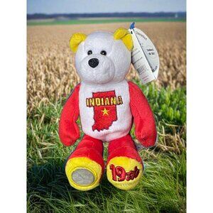2002 Limited Treasures Indiana State Quarter Coin Bean Bear Plush